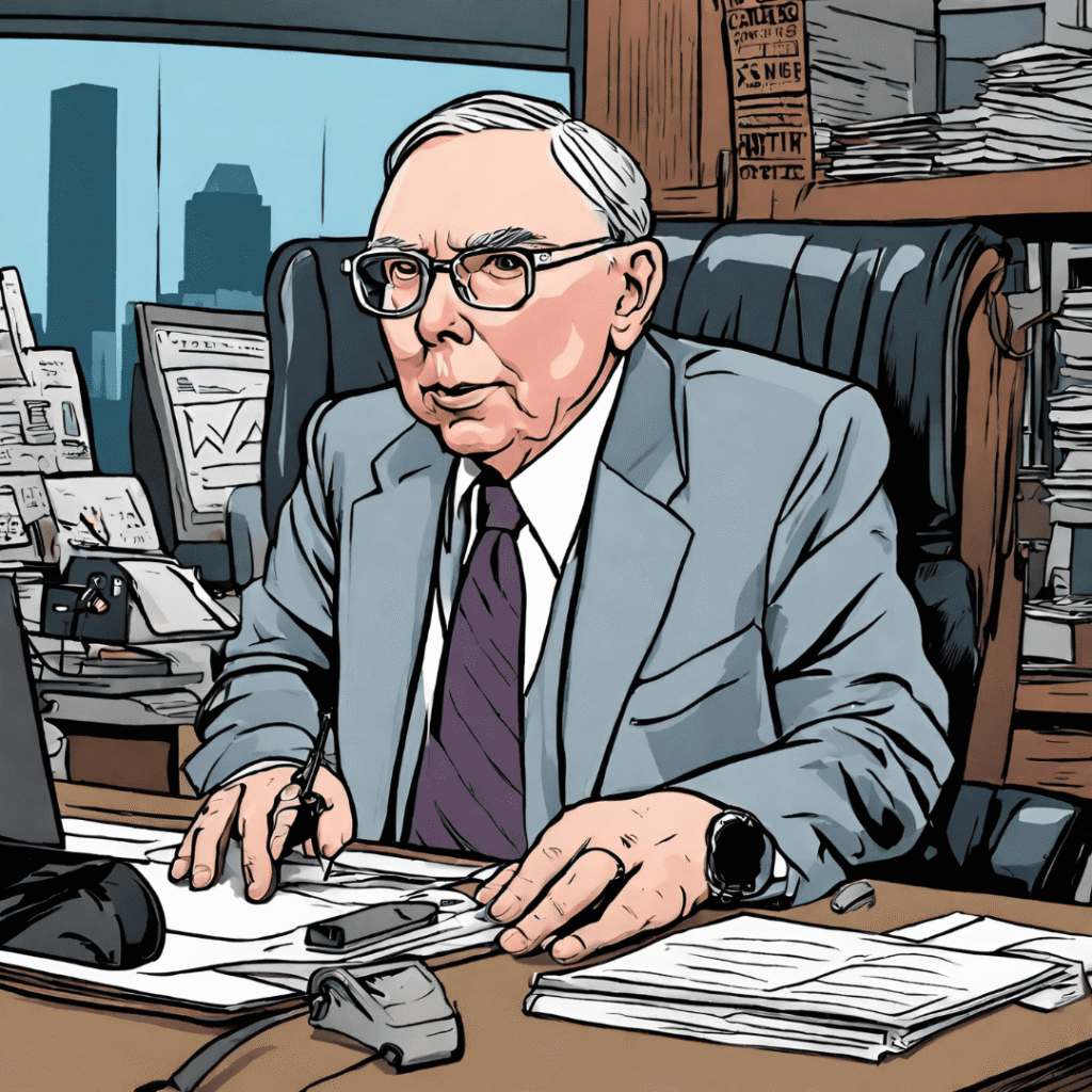 Charlie Munger Sitting Desk
